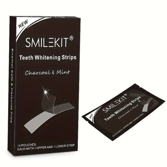 CHARCOAL & MINT TEETH WHITENING STRIPS (Various Quantities)